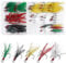 Fishing Treble Hooks Feather Hooks,50pcs Feathered Dressed Treble Hooks Kit Round Bend Treble Fishing Hooks Barbed Triple Fish Hooks for Catfish Lure Baits Saltwater Freshwater