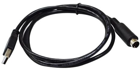 VZOZSHAWB Adattatore da USB A 2.0 A Mini DIN 7 Pin Maschio I/O Tastiera Midi Cavo Estensione Dati PC(5m)