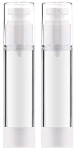 Empty Airless Vacuum Pump Bottle Refillable Plastic Travel Bottle 5ml,10ml,15ml (15ML - 2 PCS)