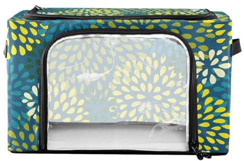 FRODOTGV Medaglione verde sotto il letto, organizer per vestiti con coperchio, organizer pieghevole per armadio, cerniera bidirezionale, struttura in metallo, finestra trasparente sotto la scrivania,