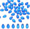 PATIKIL Tropfen Kristall Tschechische Glas Perlen 50Stk Böhmen Kristall Perlen Vielseitig Klar Regentropfen Kristall Perlen für Mosaike Basteln Schmuck Herstellen Hell Blau 6x9mm