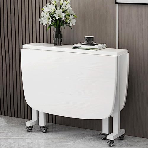 Klappbarer Esstisch mit Rollen, ausziehbarer rechteckiger Klapptisch für kleine Räume – Holz-Küchen-Esszimmer-Tisch