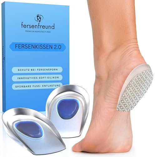 FERSENFREUND© Fersensporn Einlagen - NEU MIT ANTIRUTSCH SOHLE - Fersenkissen Geleinlagen aus 100% ECHTEM SILIKON Fersenkeil Gelkissen für Schuhe Ferse Gel Schuheinlagen Fersenpolster Gelpads (Frauen)