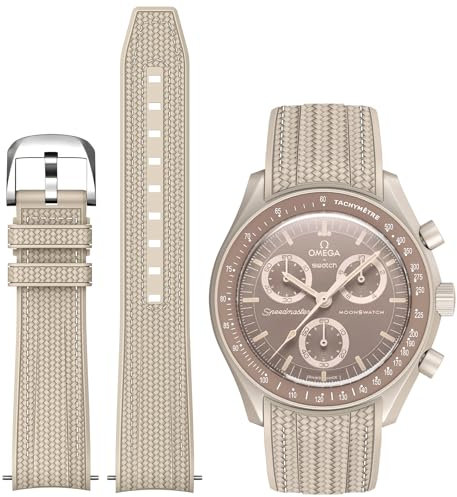 Rebandace Moonswatch Uhrenarmband aus Silikon für Omega X Swatch, gebogenes Armband für Damen und Herren, 20 mm, Einheitsgröße, Silikon, Kein Edelstein