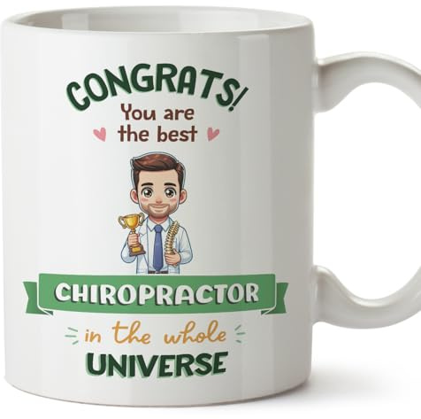 MUGFFINS Chiropractor Man Mug - in English - Best in Universe Trophy - Funny Gift for Colleagues - Ceramic 11oz Mug