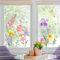 Tanlaby Fensterbilder Blumen Fensteraufkleber Frühling Sommer Schmetterlinge Fenstersticker Doppelseitige Statische Anti-Kollision Fensterdeko Aufkleber Wohnzimmer Küche Büro