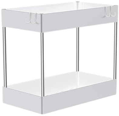 Sous lavabo Rangement de salle de bain - Armoire de base de l'évier, armoire de lavabo de salle de bain | 2 niveaux sous stockage d'armoire, étagère de rangement polyvalente pour lavabos, cuisine, bur