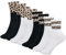 KEYRI 4 Paar Leoparden Muster Socken Damen, Tennis Socken Crew Sockens Sportsocken Atmungsaktiver Sneaker Sockens für Herren Sport Tennis