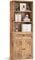 Coleshome Bücherregal mit Türen und Schrank Regal mit 5 Ebenen, Stehendes Etagenregal mit Schubladen zur Aufbewahrung und Präsentation für Zuhause, Büro, Wohnzimmer, Schlafzimmer, Braun, 48x24x164.2