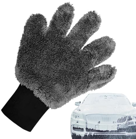 Gants De Lavage De Voitures en Molleton De Corail, De Nettoyage De Voiture, Pas De Lavage À Gratter, Ajustement Ergonomique Et Confortable, Robuste Et Lavable en Machine, 26x20cm / 10.24x7,87