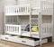 Interbeds Etagenbett Hochbett Stockbett Holzbett Kiefernholz Kinderbett Jugenbett mit Lattenrost und Rausfallschutz (weiß + weiß, 200x90)