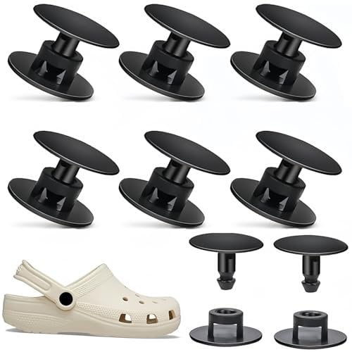 Strap Rivets, 8 Pairs Black Screw Rivets Accessories Backs,Plastic Shoes Charm Button Replacement Parts for Any Shoes with Holes,Boots,Wristband Accessories