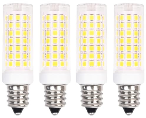 Zyrvolux E12 LED Glühbirne C7 Kerzenlampe 6W (Ersatz 60W Halogen) - 4er Set Warmweiß 3000K für Kühlschrank Licht & Dunstabzugshaube | Geeignet für Tischlampen, Deckenlampen, Salz Rock Lampe