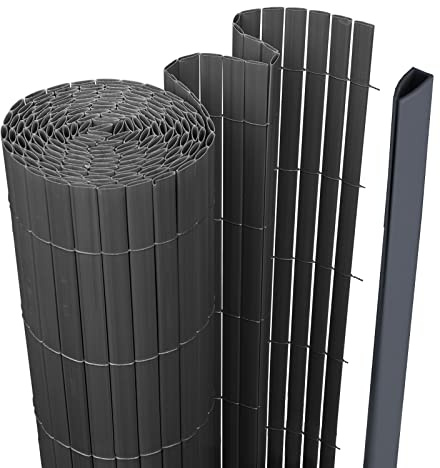 Eikuavons PVC Sichtschutzmatte, Sichtschutzzaun 80x300cm, Balkon Sichtschutz mit Befestigungsclips, Balkonverkleidung Windschutz für Balkon, Garten