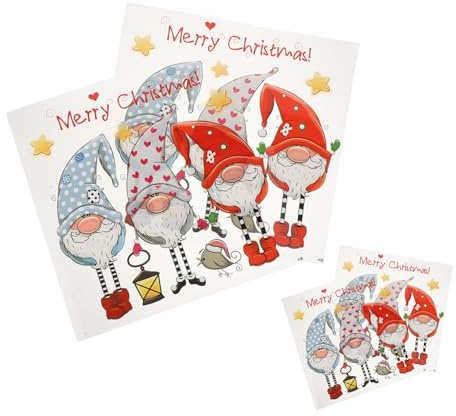 iplusmile 4 Stück Weihnachtliche Wärmeübertragungs Patches Gnome Bügelbilder Textilien DIY Kleidung Aufnäher für Shirts Taschen Hüte Festliche Dekoration