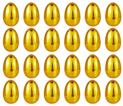 FashionCha 24 Stück Ostereier Befüllbare Goldene Überraschungseier Dekorationseier Aus Robustem PP Zum Selbstbefüllen für Die Ostersuche Und Kinderfeste, 24 StÜcke