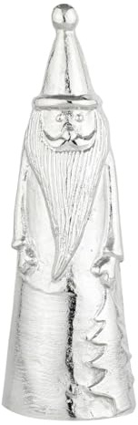 Weihnachtliche Dekofigur Santa modern aus Aluminium in Silber 27 cm