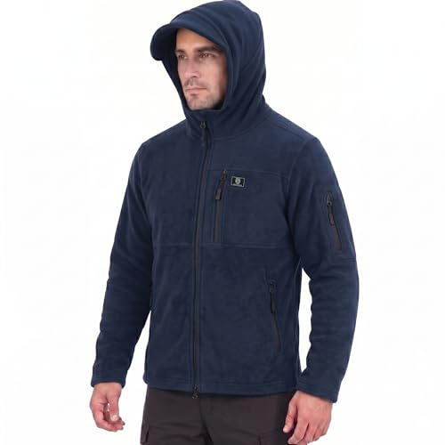 Iron Mountain Sweat à Capuche Homme Zippé Fleece Technique – Hoodie Thermique Coupe-Vent avec Poches Multiples, Sweatshirt Workwear Extérieur Hiver