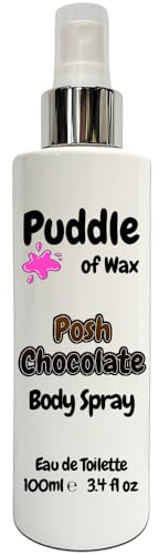 Posh Chocolate Body Spray - 100ml Eau de Toilette (EDT) - Atomiser Mist - Sweet Scent - Vegan Friendly - Puddle of Wax - Made in the UK