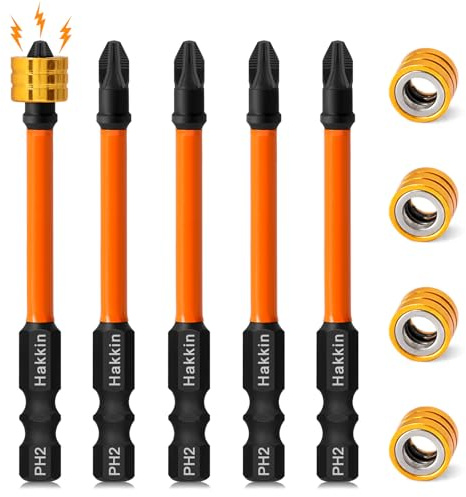 PH2 Phillips Impact Driver bits | Hakkin 5PCS S2 Steel 75mm Impact Duty Phillips Magnetic Screwdriver Drill Driver Bits Sets | PH2 Screw Bit Set