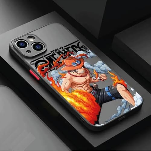 Générique iPhone Case Manga Warrior, Anime Design, Shockproof Protection, Compatible with iPhone SE to iPhone 15 Pro Max (Ace Fire Fist Edition, iPhone SE 2020)