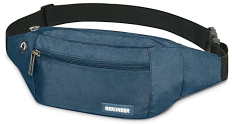 Bauchtasche Gürteltasche mit Einem 30 cm Verlängerten Gürtel Damen und Herren Bauchtasche Geeignet für Reise Sport Running und Alle Outdoor Aktivitäten Hüfttasche Damen Herren Sport (Blau900D)