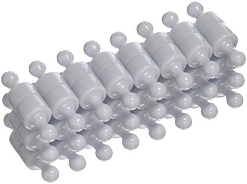 White Skittle Magnet for Fridge, Office, Whiteboard, Noticeboard, Filing Cabinet - 12mm dia x 21mm tall - Pack of 48