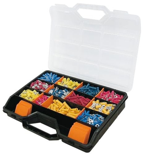 Weidmüller Kabelschuh-Set 600-tlg. (mit Sortimentskoffer, inkl. Ringkabelschuhe, Stiftkabelschuhe, Stoßverbinder + Flachsteckhülsen) 485788