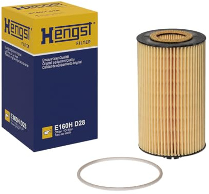 HENGST - Ölfilter E160H D28 - Öl-Filtereinsatz für KFZ | Hochwertiger Motorölfilter für KFZ mit Otto- oder Dieselmotor - Robuster Ölfilter mit hoher Schmutzaufnahmefähigkeit
