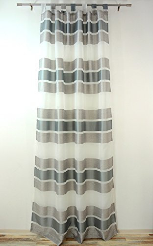 Clever-Kauf-24 Schlaufenschal Uli Silber grau anthrazit | Gardine BxH 140x245cm | mit Universalband | Vorhang mit 7 Schlaufen