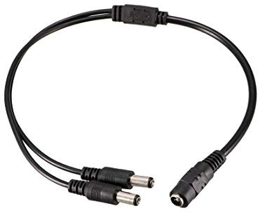 sourcing map 1 Female to 2 Male 5.5mm x 2.1mm DC Power Splitter Cable for CCTV Cameras