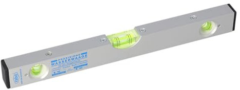 rabo Präzisionswasserwaage für den Anlagenbau – Länge 250 mm – mit je 1 justierbaren Horizontal- & Vertikallibelle – Aluminium-Gehäuse, 0,5 mm/m Genauigkeit, robust, präzise, Made in Germany