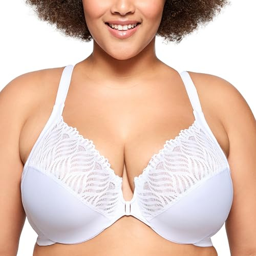 Glamorise Bügel-BH für Damen, Übergröße, vorne geschlossen, T-Rücken, Wonderwire #1246