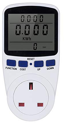 Decdeal Power Energy Monitor, LCD Display Electricity Usage Power Meter Socket Energy Watt Volt Amps Wattage KWH Consumption Analyzer Monitor Outlet AC230V~250V