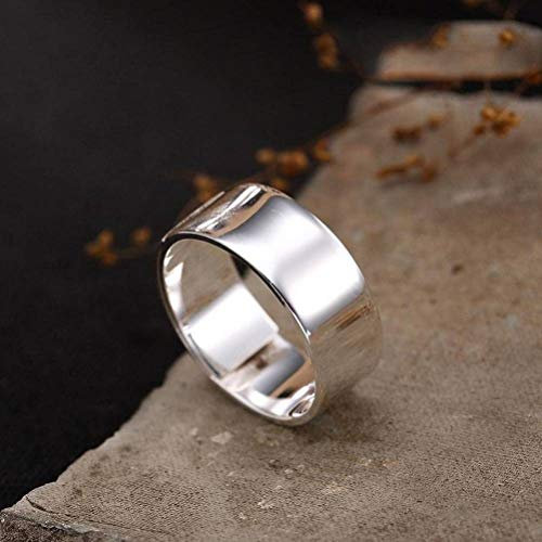 WOZUIMEI Chinesischer Ringschmuck S990 Reiner Silberring Koreanische Glatte Mode Einfach Passen Alle Reinen Silberring Offenen Paar RingEinstellbare Öffnung