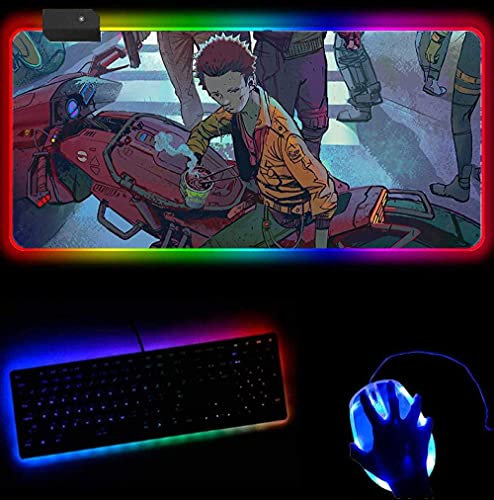 ZZMMUW RGB Gaming Mauspad Motorrad Boy Mauspad Gamer Gaming Mousepad Home Notbook Schreibtischunterlage Muster Spiele Gamer Matten Gamepad Farbe 1 XXL (40X90Cm)