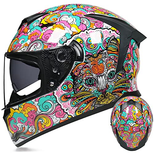 SDFGDFD Integralhelm Helm Helm für Motorräder Full-Face Motorcycle Helmet Tragbarer Integralhelme ECE/DOT-Zertifizierung Motorrad-Integralhelm