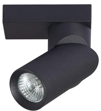 EDO Deckenlampe FALGA 1, 1-flammig, Schwarz, Drehbar, LED Deckenleuchte: Einbaustrahler LED, Deckenstrahler Spotleuchte Wandspot GU10, Downlight 230V für Wohnzimmer & Schlafzimmer, EDO777441