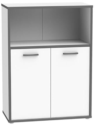 RASANTI Kommode KEFLAVIK Weiß/Wolfram Grau