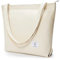 KALIDI Canvas Tasche Damen Groß Shopper Handtasche Schultertasche Mit Reißverschluss Tote Bag Umhängetasche für Schule Arbeit Einkauf Alltag Reisen (Beige)