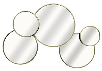 inspire - Assortimento di 5 specchi Satellite - Multi specchio rotondo - Metallo opaco placcato oro - H.40 x 60 cm
