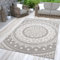 TT Home In-& Outdoorteppich Wetterfest Garten Orientalisches Marokkanisches Boho Design, Farbe: Grau Weiß, Größe:240x340 cm