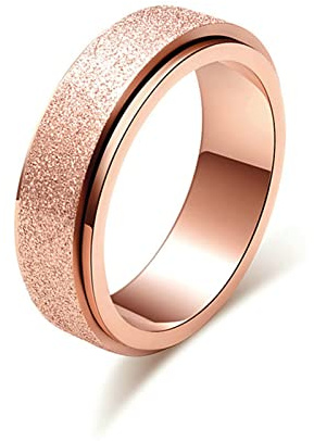 Beydodo Bague Anti Stress Tournante Femme, Alliance Homme Acier Inoxydable Personnalisable Taille 45-67 Anneau Rotative Mat 6mm