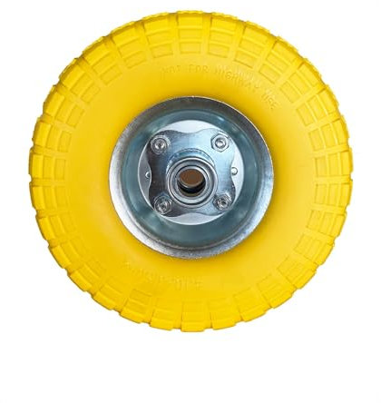Roue increvable jaune 260 x 85 mm axe déporté WERKA PRO Alésage 20 mm