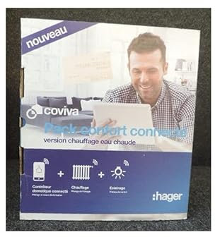 Hager - Pack régulation connecté sans fil avec controleur domotique + 3 vannes thermo pour chauffage eau-chaude Coviva Hager