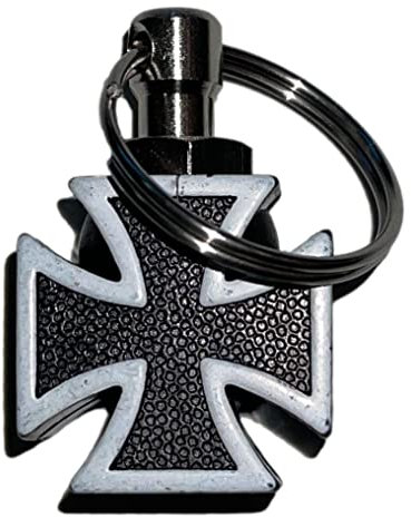 KUSTOM66 Schlüsselanhänger Kreuz schwarz