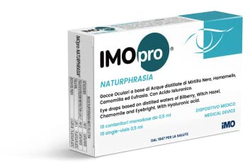 IMOpro NATURPHRASIA 10 Contenitori Monodose - Gocce Oculari a Base di Acque Distillate di Mirtillo Nero, Hamamelis, Camomilla ed Eufrasia. Con Acido Ialuronico