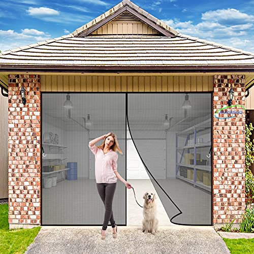 Tenda Magnetica, 280x240 cm Zanzariera Porta Finestra Magnetica, Chiuso Automaticamente Pieghevole Si Chiude da Sola, per Porte D'Ingresso Porte Cortili - Nero H