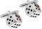 Manschettenknöpfe, Motiv: Gesellschaftsspiele und Casino, originelle Manschettenknöpfe – Party-Accessoires oder Kostüme, Hemd und Jacke, Smoking, Würfelspiel Silber, One size