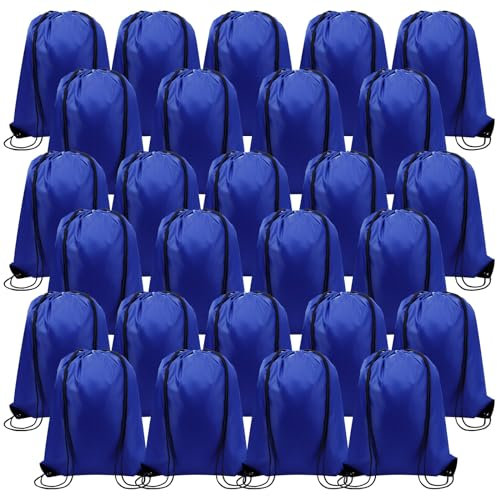Silkfly 100 Stück Kordelzug-Rucksack-Taschen Bulk Back Sack String Bags Cinch Aufbewahrungsbeutel für Fitnessstudio Schule Reisen DIY Geschenke, Königsblau, Einheitsgröße, /